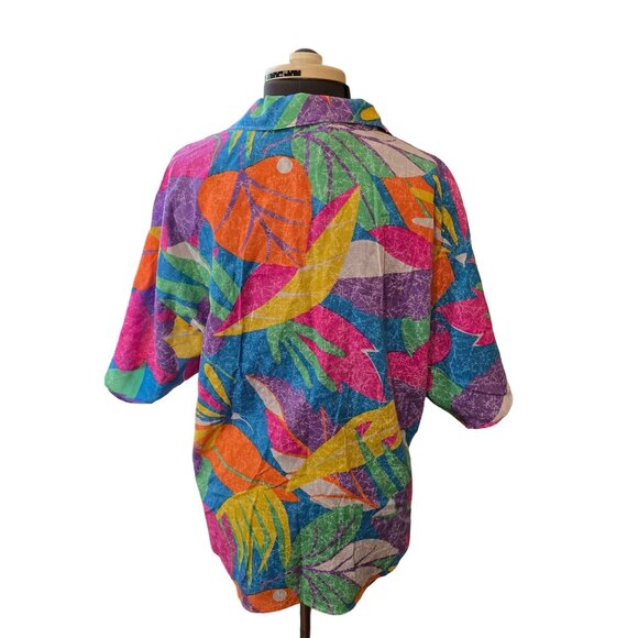 Tropical Caribou XL Short Sleeve Button-Down Shirt All Over Print Art to Wear - Picture 3 of 4